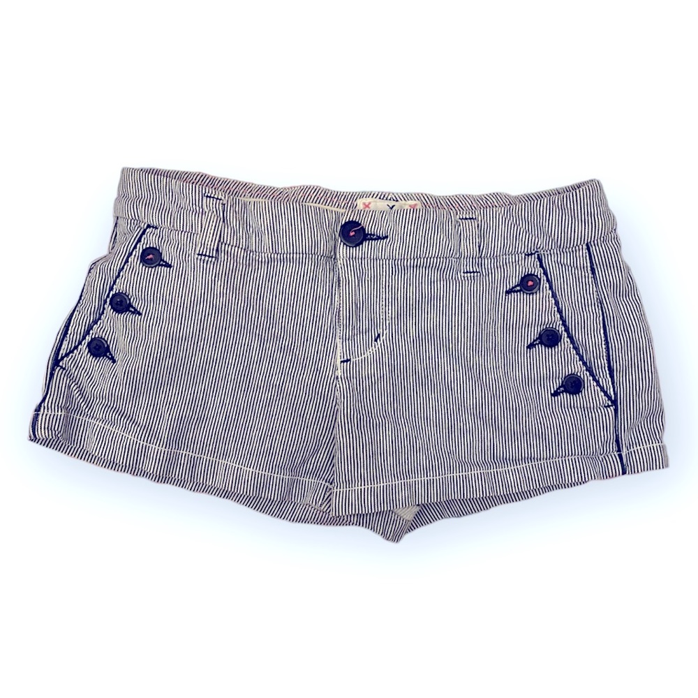 AEO “Live Your Life” Blue Striped Shorts